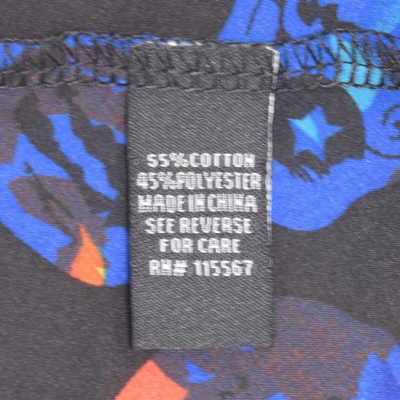 Spoon Jeans Sugar Skull High Low Peplum Tank Top Blouse Neon Colors Blue Black M - Picture 12 of 14